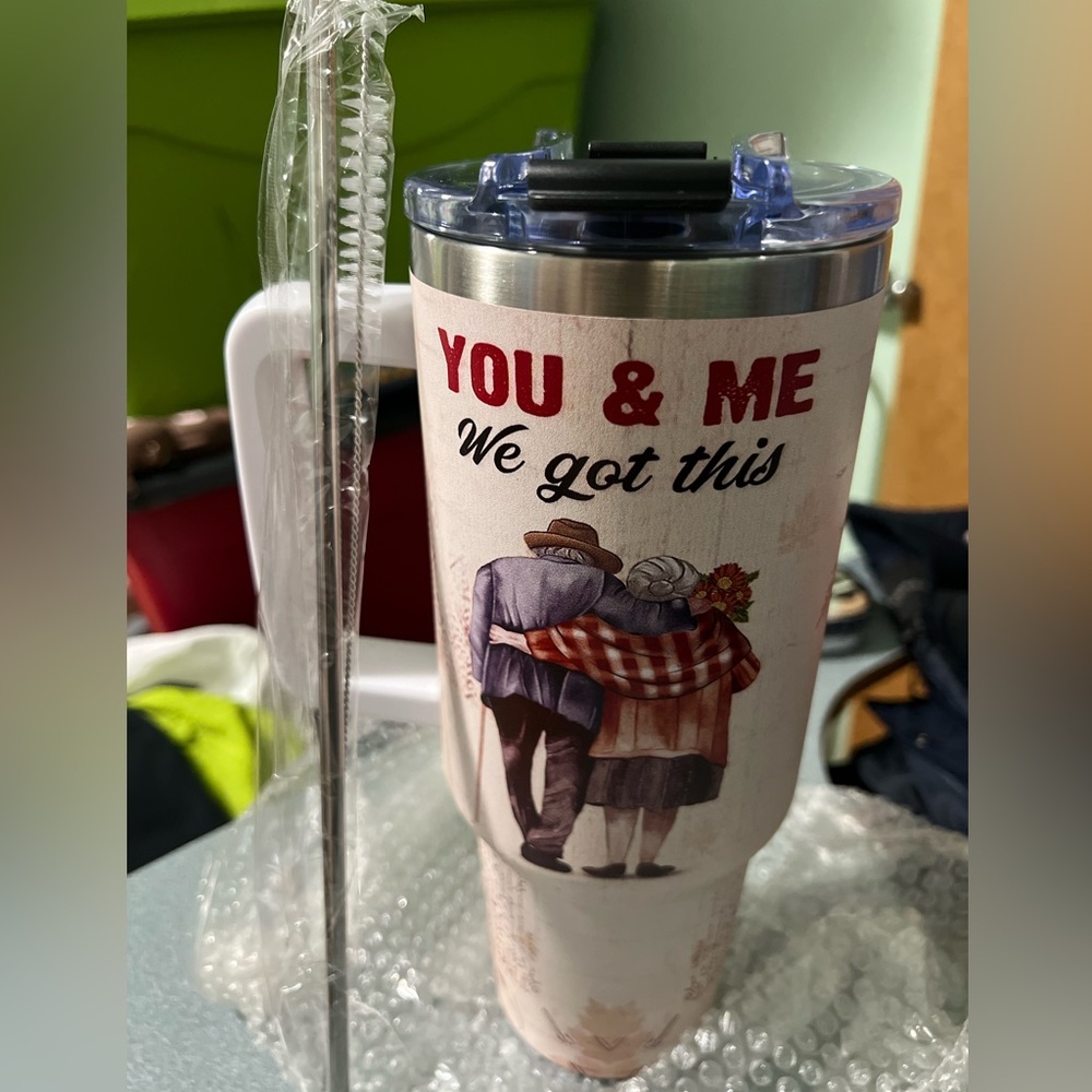 Gifts-Couples You & Me 40oz Insulated Stainless Steel Tumbler with Straw